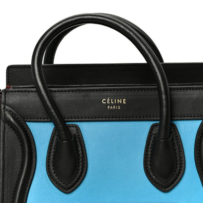 Celine Smooth Calfskin Nano Tri-Color Luggage Turquoise 7 of 9