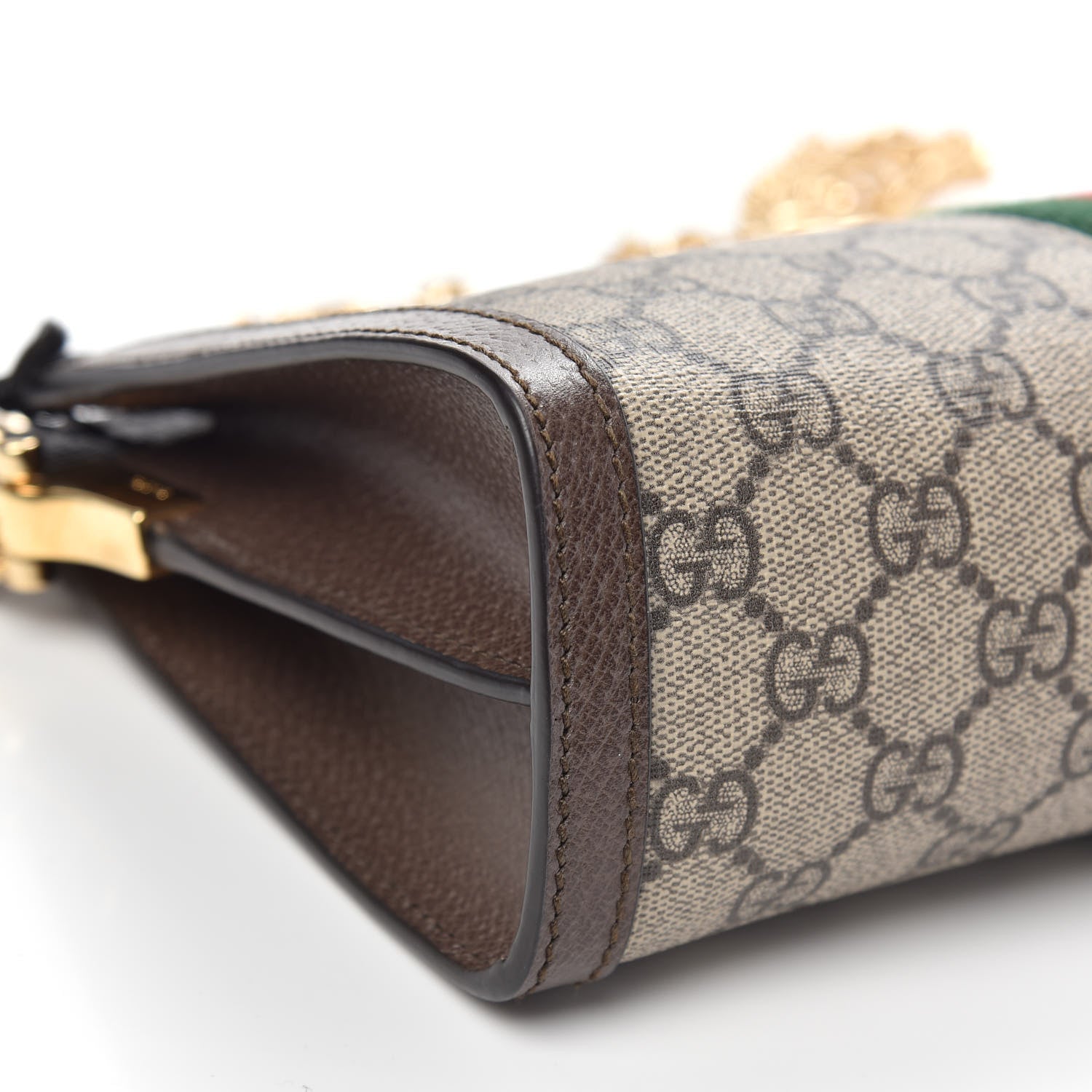 Gucci GG Supreme Monogram Web Small Ophidia Chain Shoulder Bag Brown 8 of 9