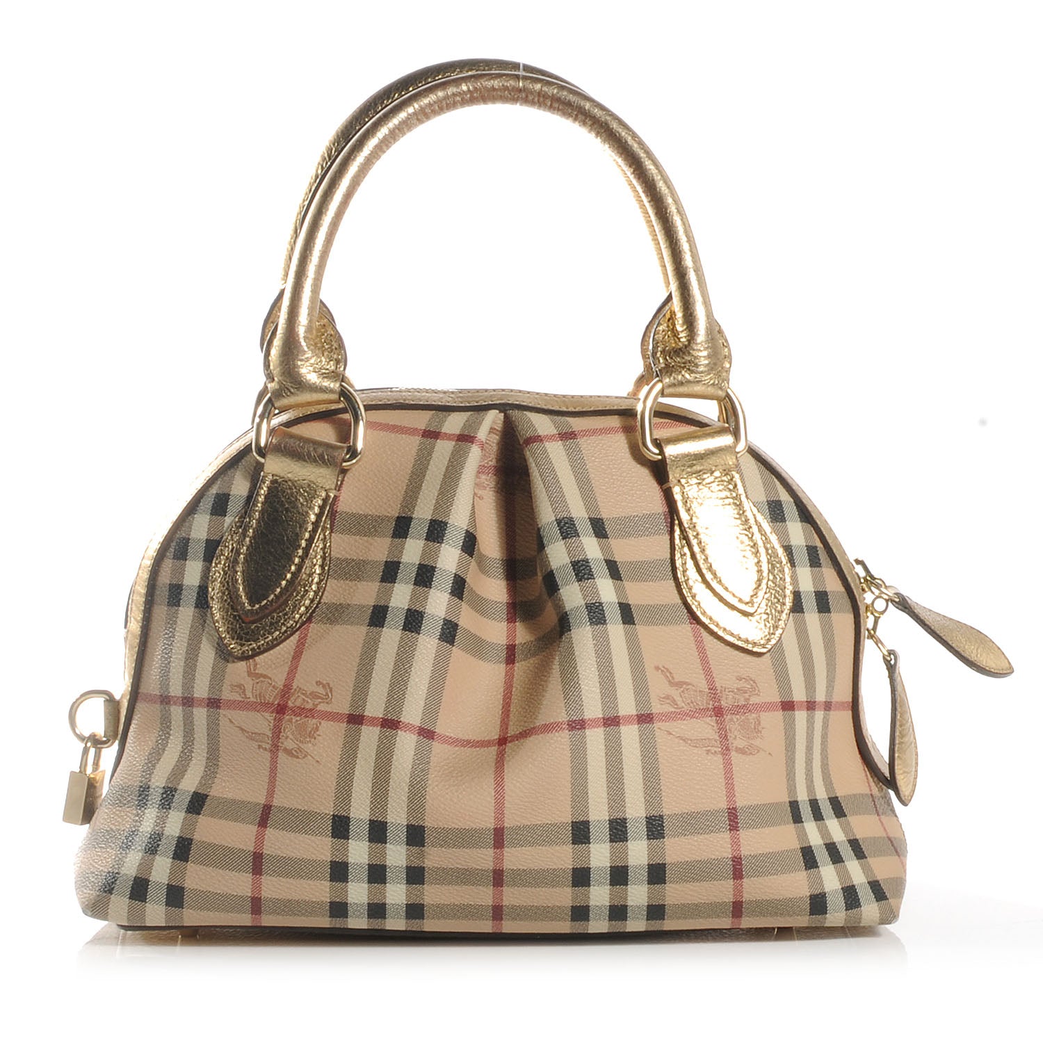 Burberry Haymarket Check Small Bowler Gold 1 of 8