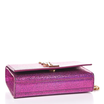 Saint Laurent Metallic Calfskin Small Classic Monogram Kate Satchel Fuchsia 4 of 6