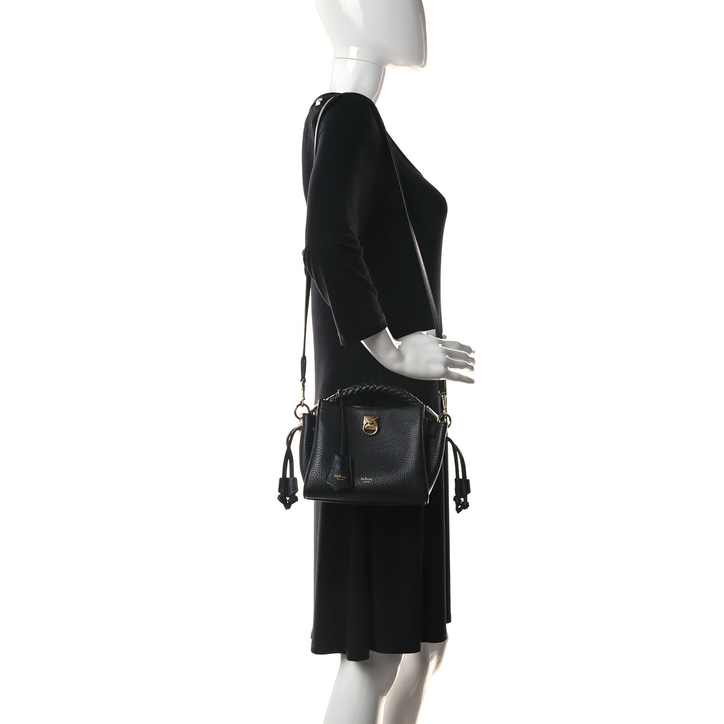 Heavy Grain Small Iris Tote Black