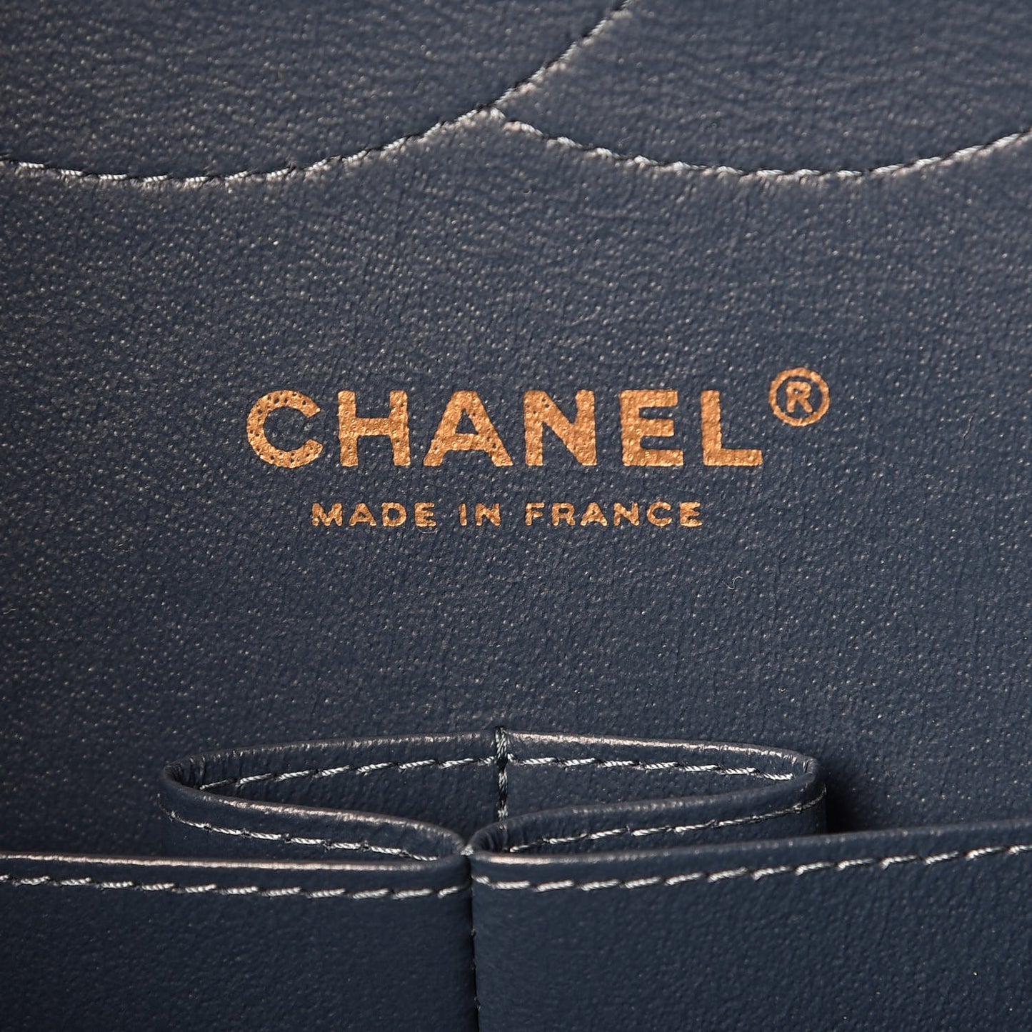 Metallic Caviar Quilted Jumbo Double Flap Dark Blue