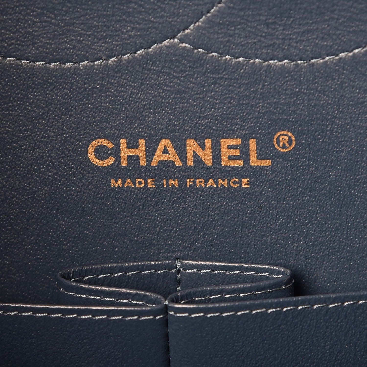 Chanel Metallic Caviar Quilted Jumbo Double Flap Dark Blue 7 of 9