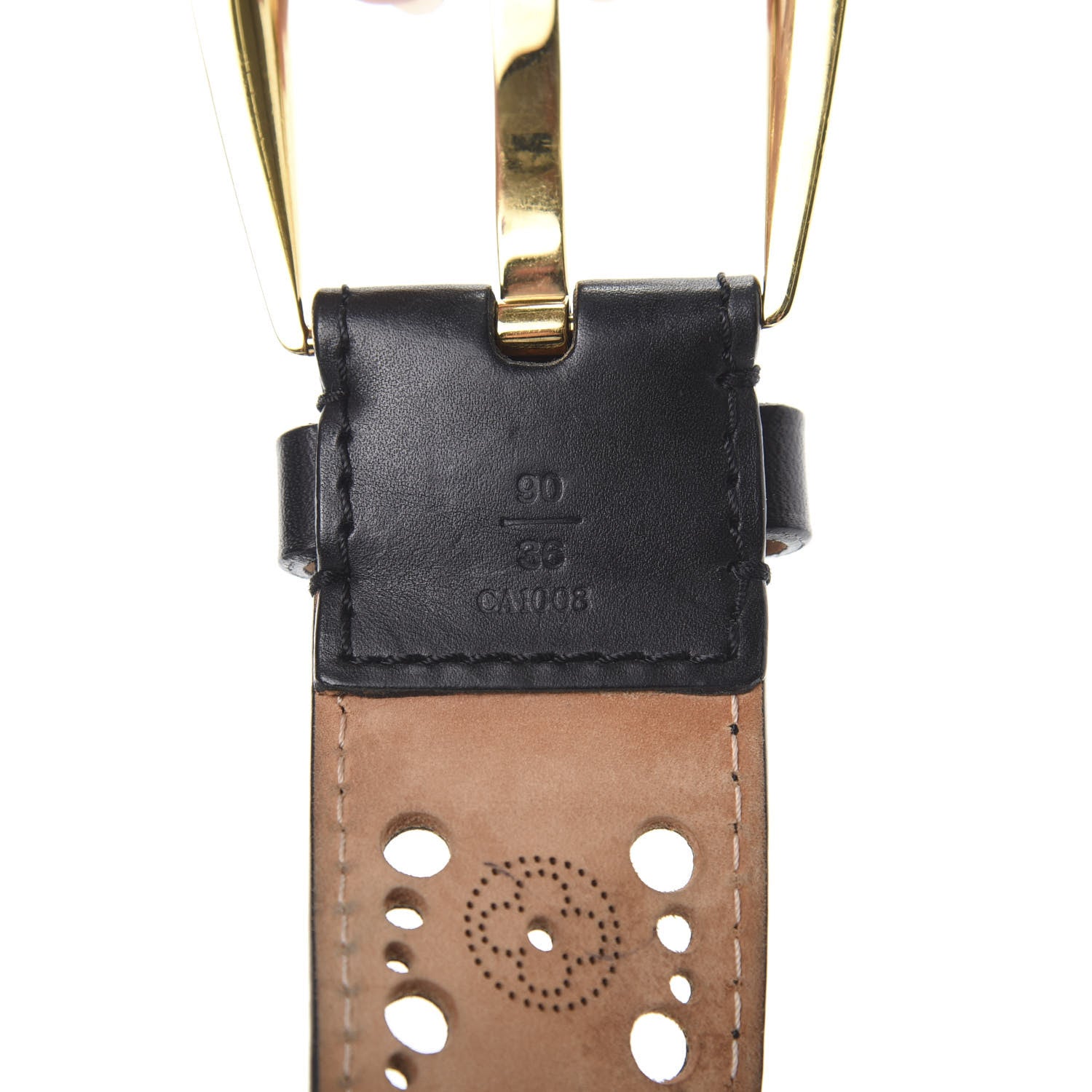 Louis Vuitton Perforated Mahina Phoenix Belt 90 36 Black 4 of 6