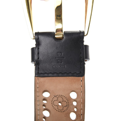 Louis Vuitton Perforated Mahina Phoenix Belt 90 36 Black 4 of 6