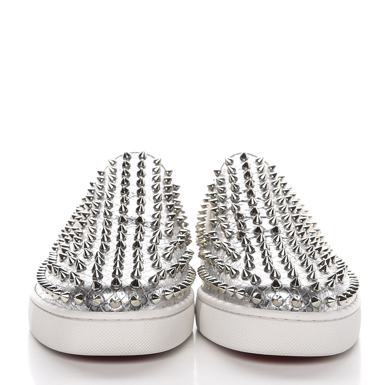 Christian Louboutin Mens Python Spikes Roller Boat Flat 45 Antique Silver 2 of 11