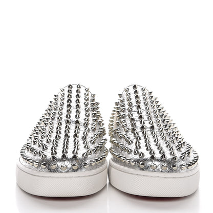 Christian Louboutin Mens Python Spikes Roller Boat Flat 45 Antique Silver 2 of 11