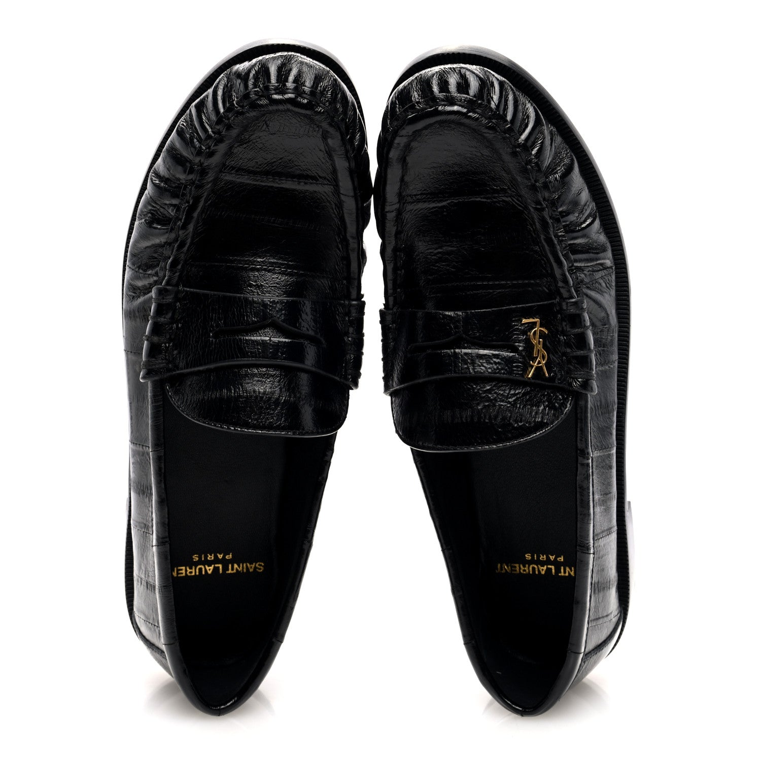 Saint Laurent Supple Eel Le 15 Loafer Penny Slippers 36.5 Black 5 of 8