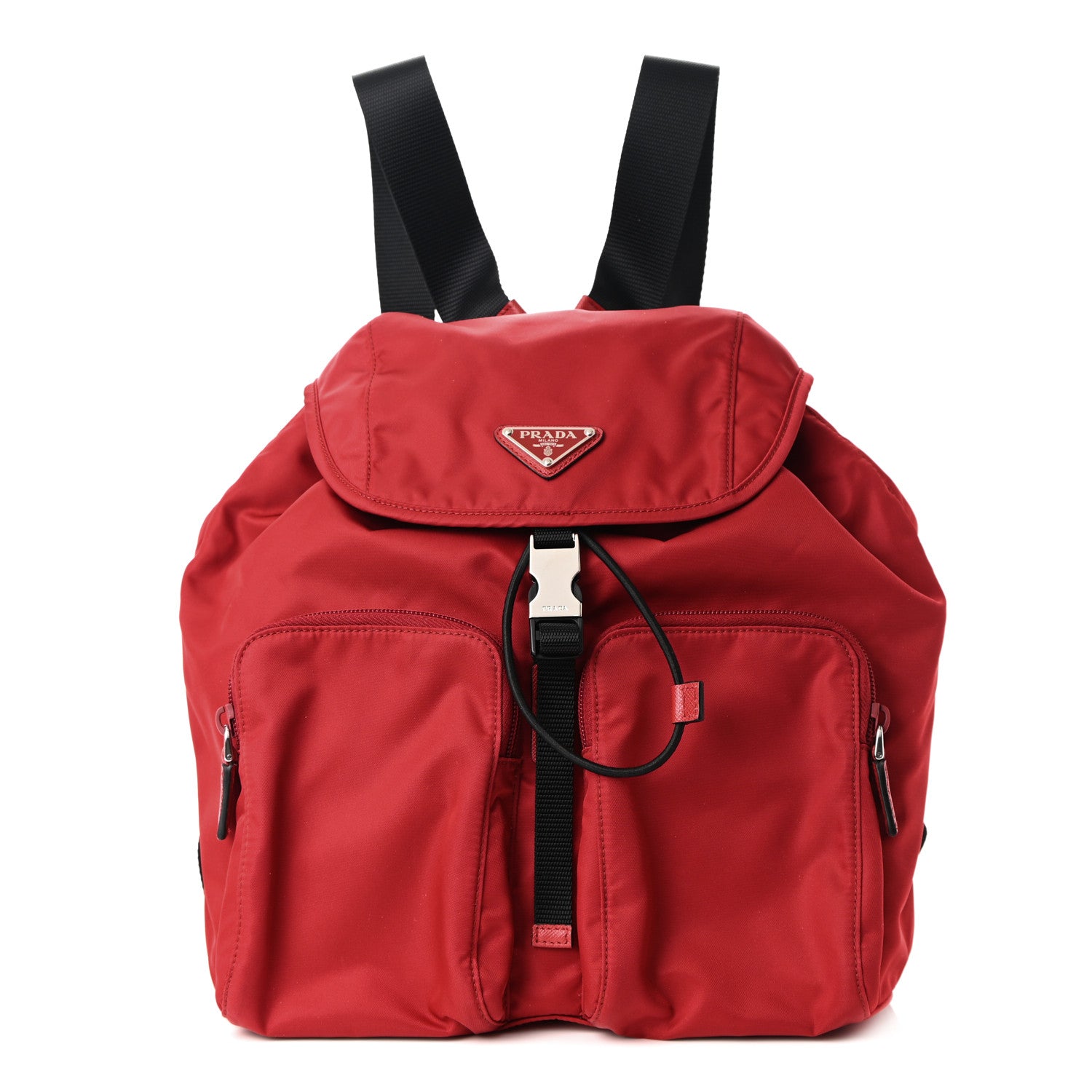Prada Tessuto Nylon Saffiano Vela Medium Backpack Fuoco 1 of 8