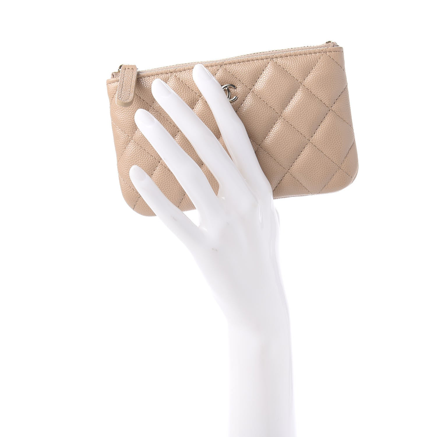 Chanel Caviar Quilted Small Cosmetic Case Beige 2 of 11