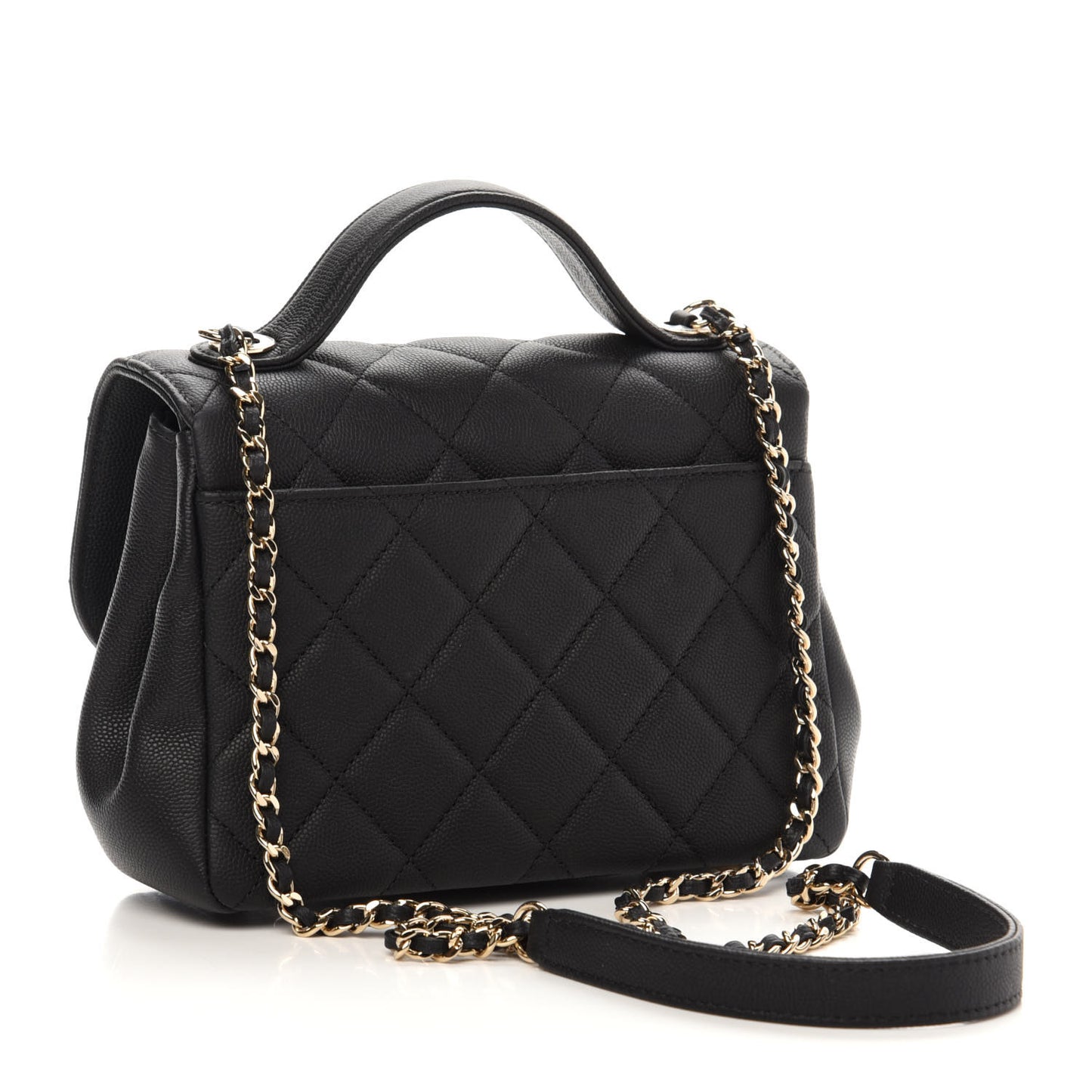 Caviar Quilted Small Business Affinity Flap Black