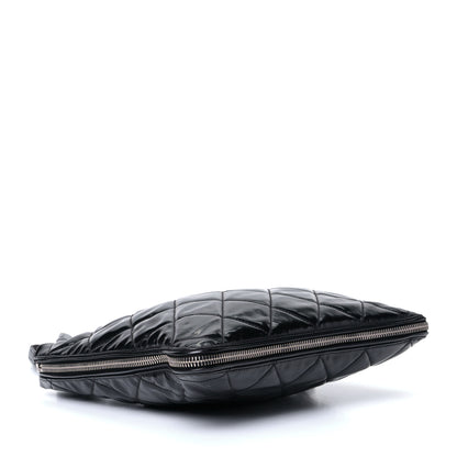 Chanel Patent Quilted Expandable CC Shoping Tote Black 3 of 5