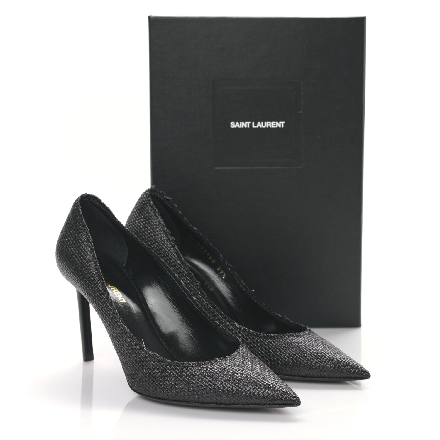 Saint Laurent Raffia Anja 105 Pumps 39.5 Black 11 of 11
