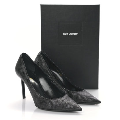 Saint Laurent Raffia Anja 105 Pumps 39.5 Black 11 of 11