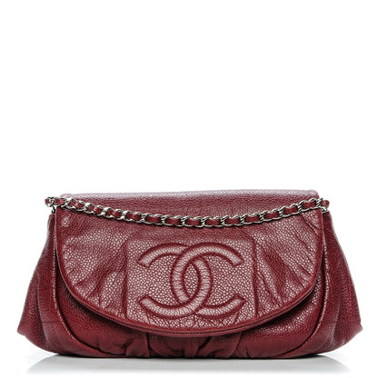 Chanel Caviar Half Moon Wallet On Chain WOC Dark Red 1 of 8