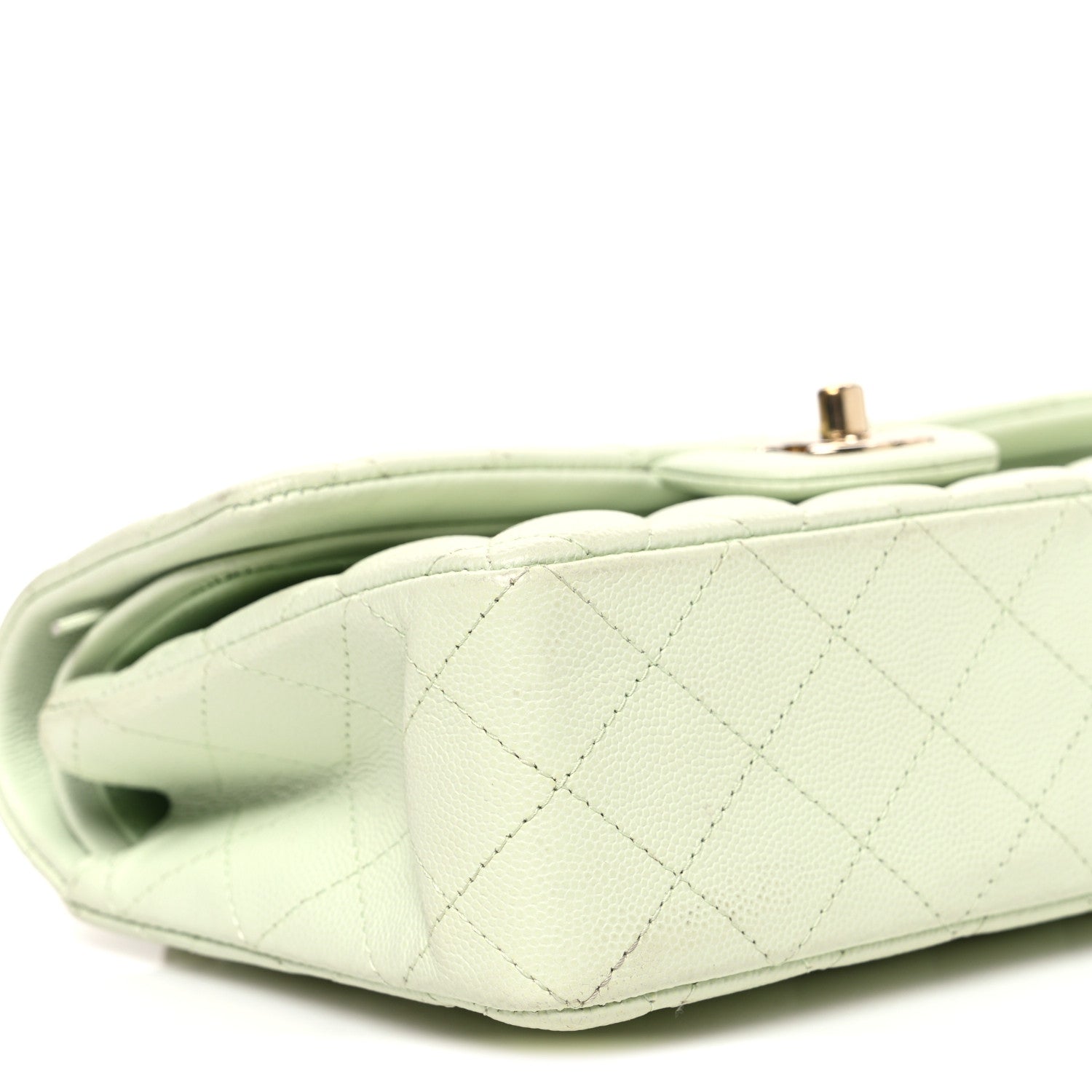 Chanel Caviar Quilted Small Double Flap Light Green 9 of 10