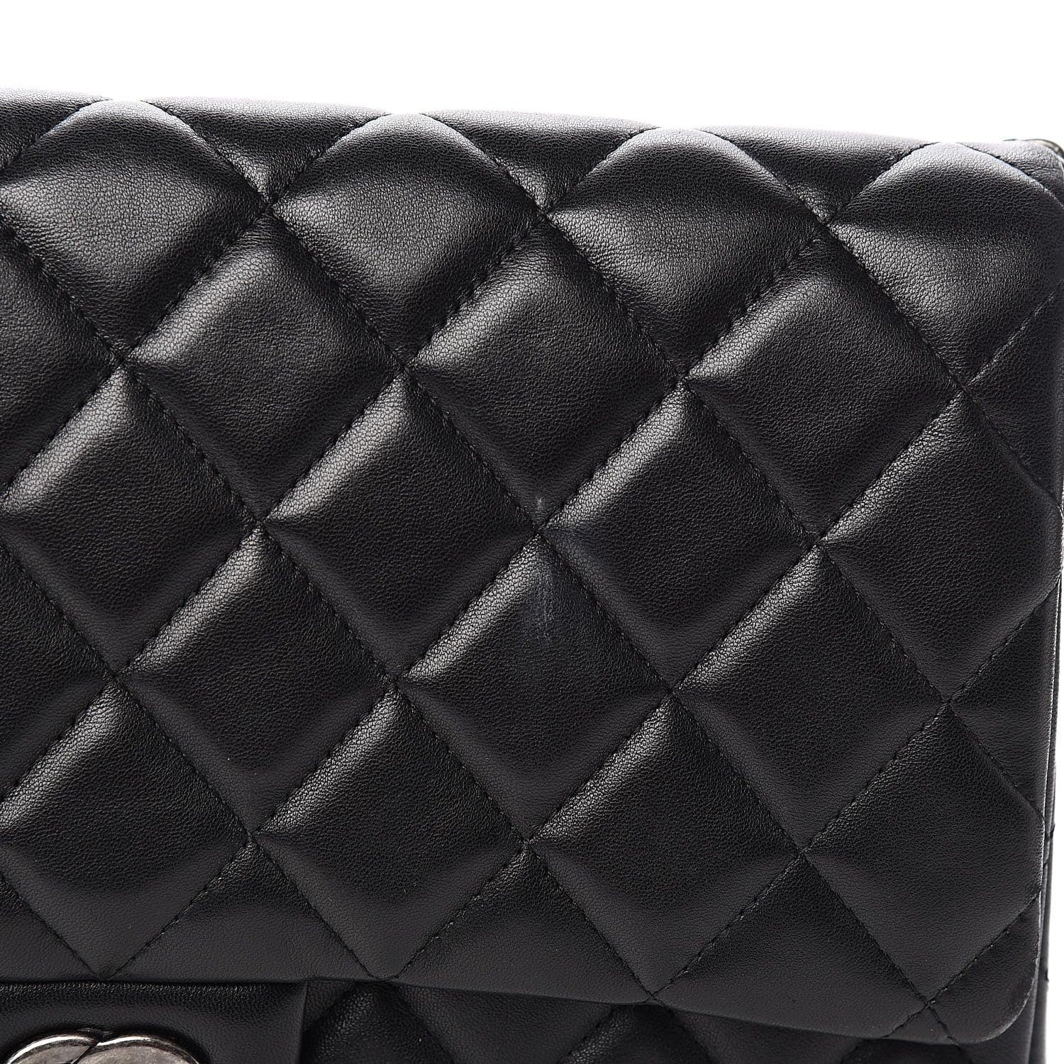 Chanel Lambskin Quilted Clutch With Chain Flap Black 10 of 13