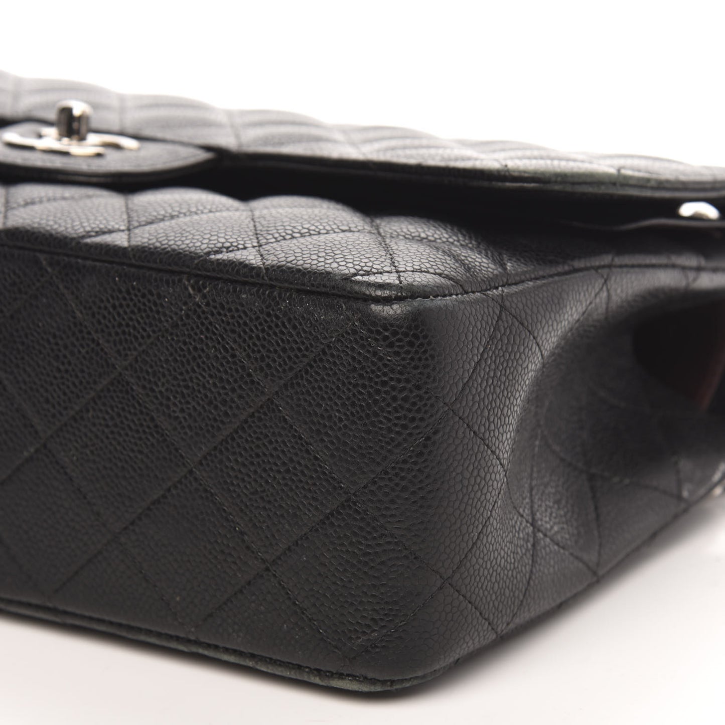 Caviar Quilted Jumbo Double Flap Black