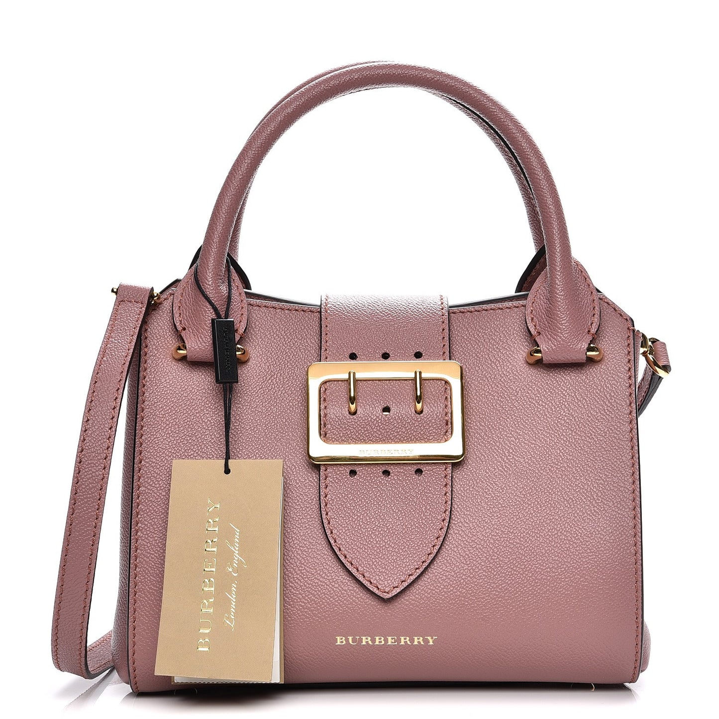 Soft Grain Calfskin Small Buckle Tote Dusty Pink