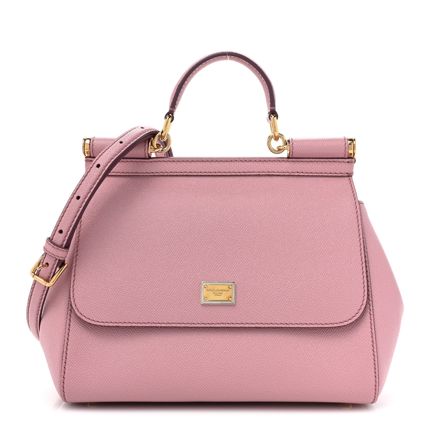 Dolce & Gabbana Dauphine Small Sicily Satchel Rose Carne 1 of 9