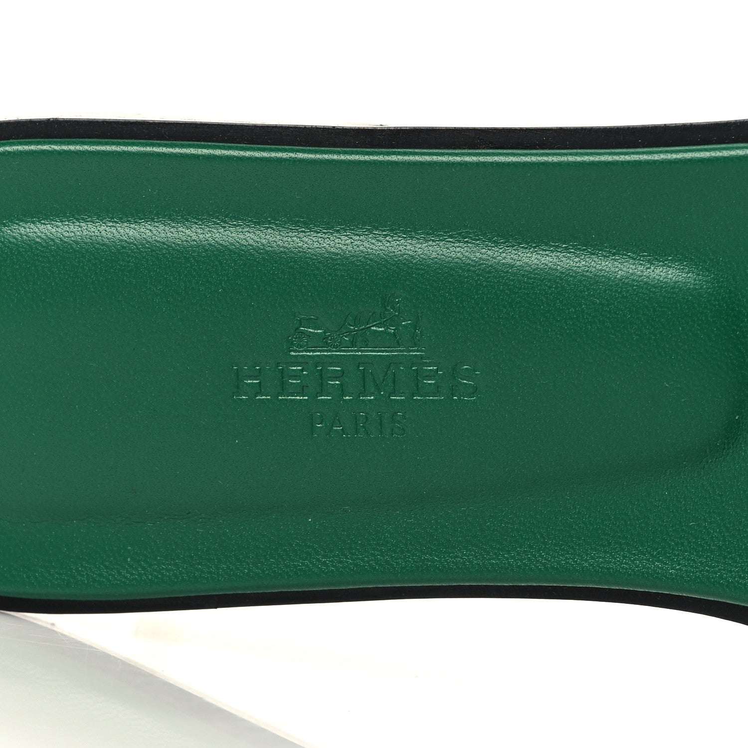 Hermes Epsom Oran Sandals 36.5 Vert Emeraude 7 of 9