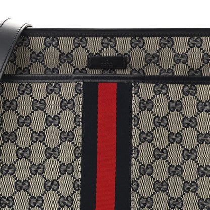 Gucci GG Supreme Monogram Web Flat Messenger Bag Navy 8 of 12