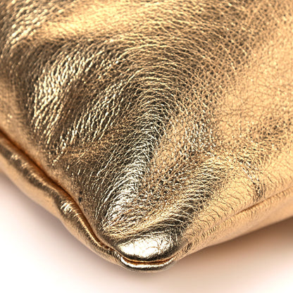 Fendi Laminated Calfskin Medium Drawstring Pouch Bag Oro Black 9 of 14