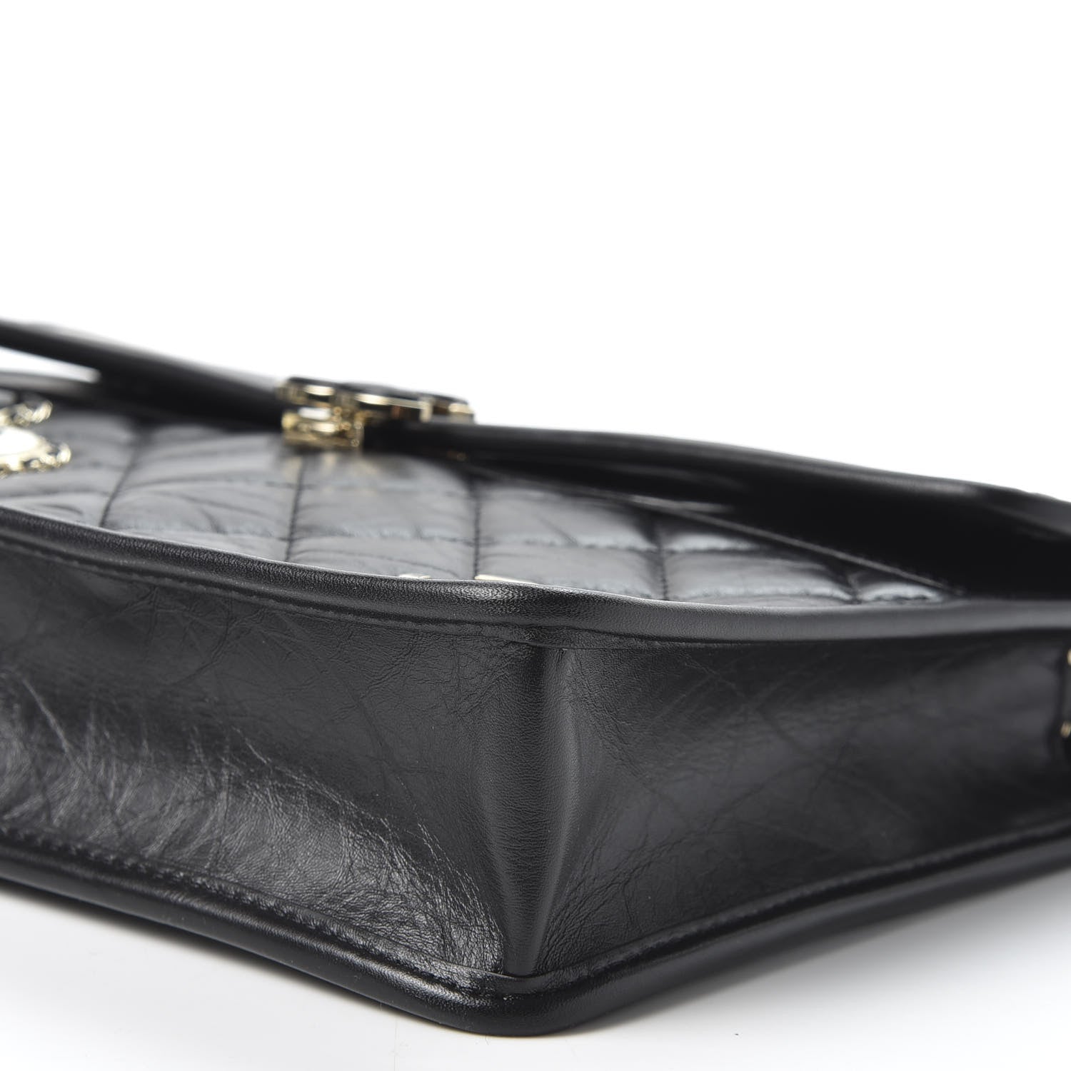 Chanel Aged Calfskin Charms Flap Bag Black 6 of 9