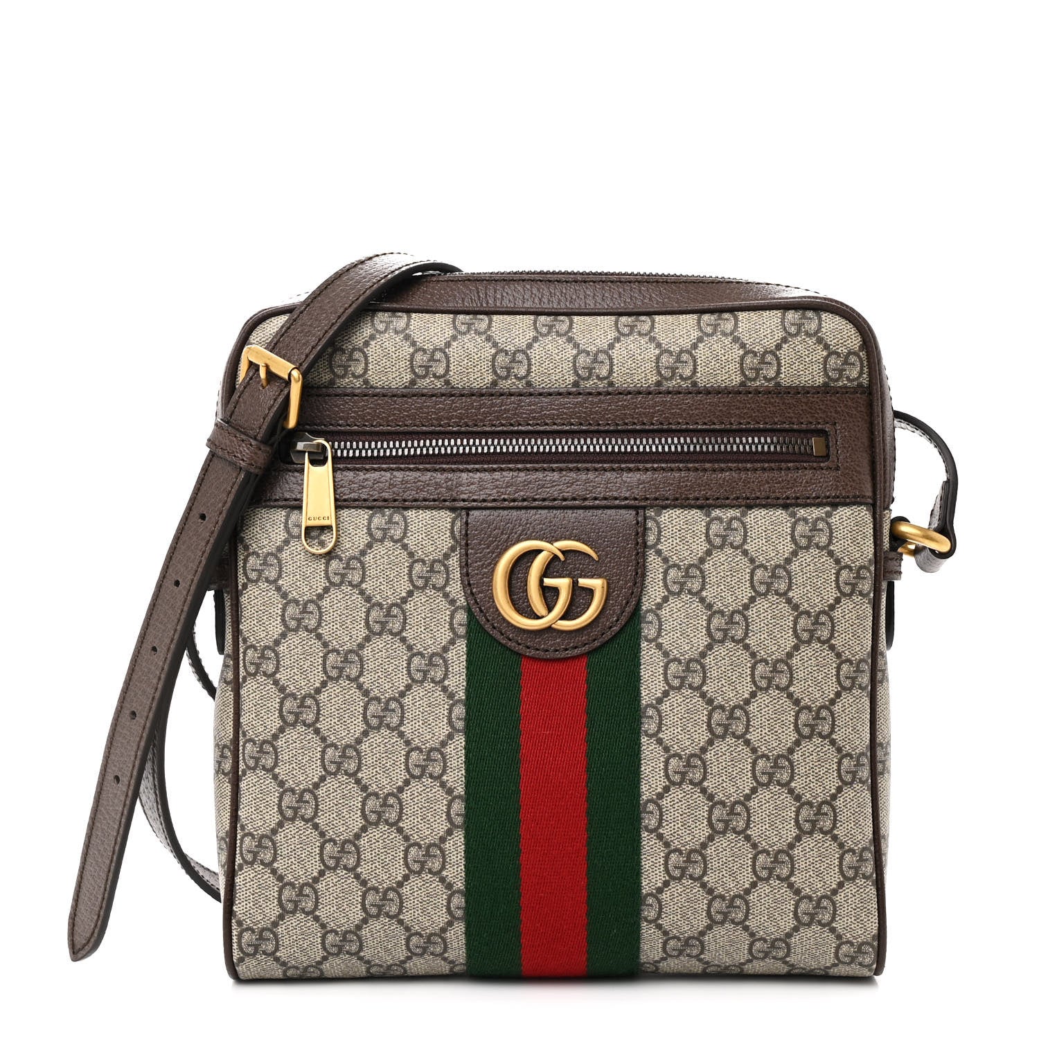 Gucci GG Supreme Monogram Web Small Ophidia Messenger Bag Brown 1 of 10