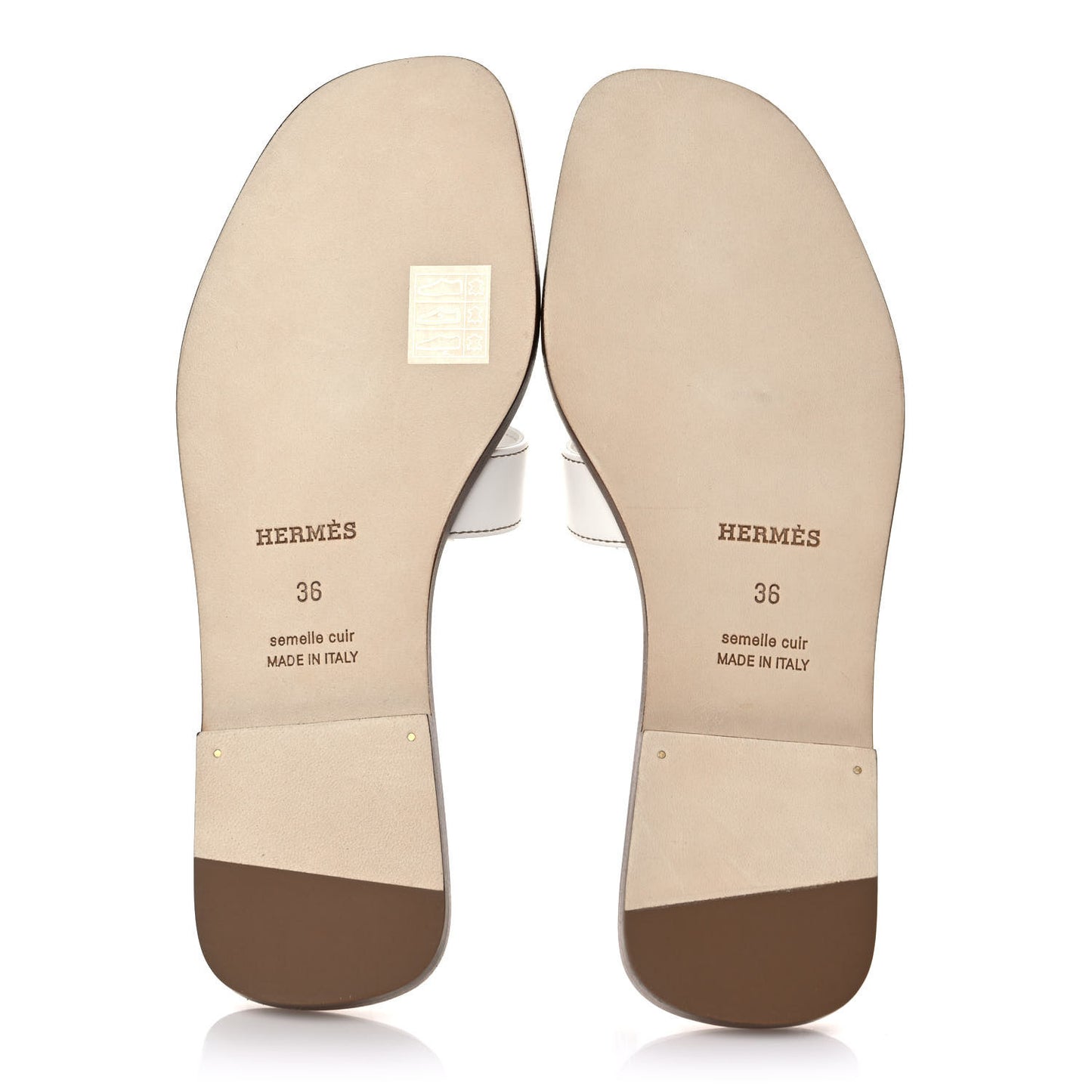 Box Calfskin Oran Sandals 36 White