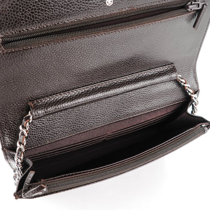 Chanel Caviar Timeless CC Wallet On Chain WOC Dark Brown 5 of 9