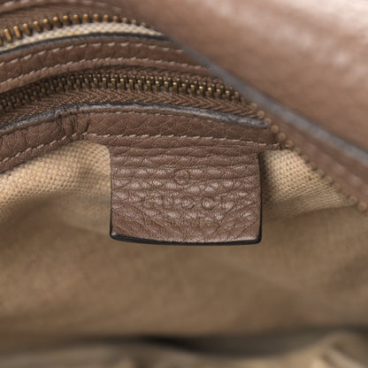 Gucci Pebbled Calfskin Twill Hobo Brown 5 of 17