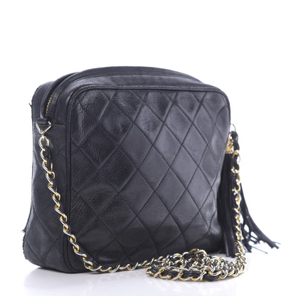 Chanel Lambskin Quilted Flap Tassel Camera Case Black 3 of 18