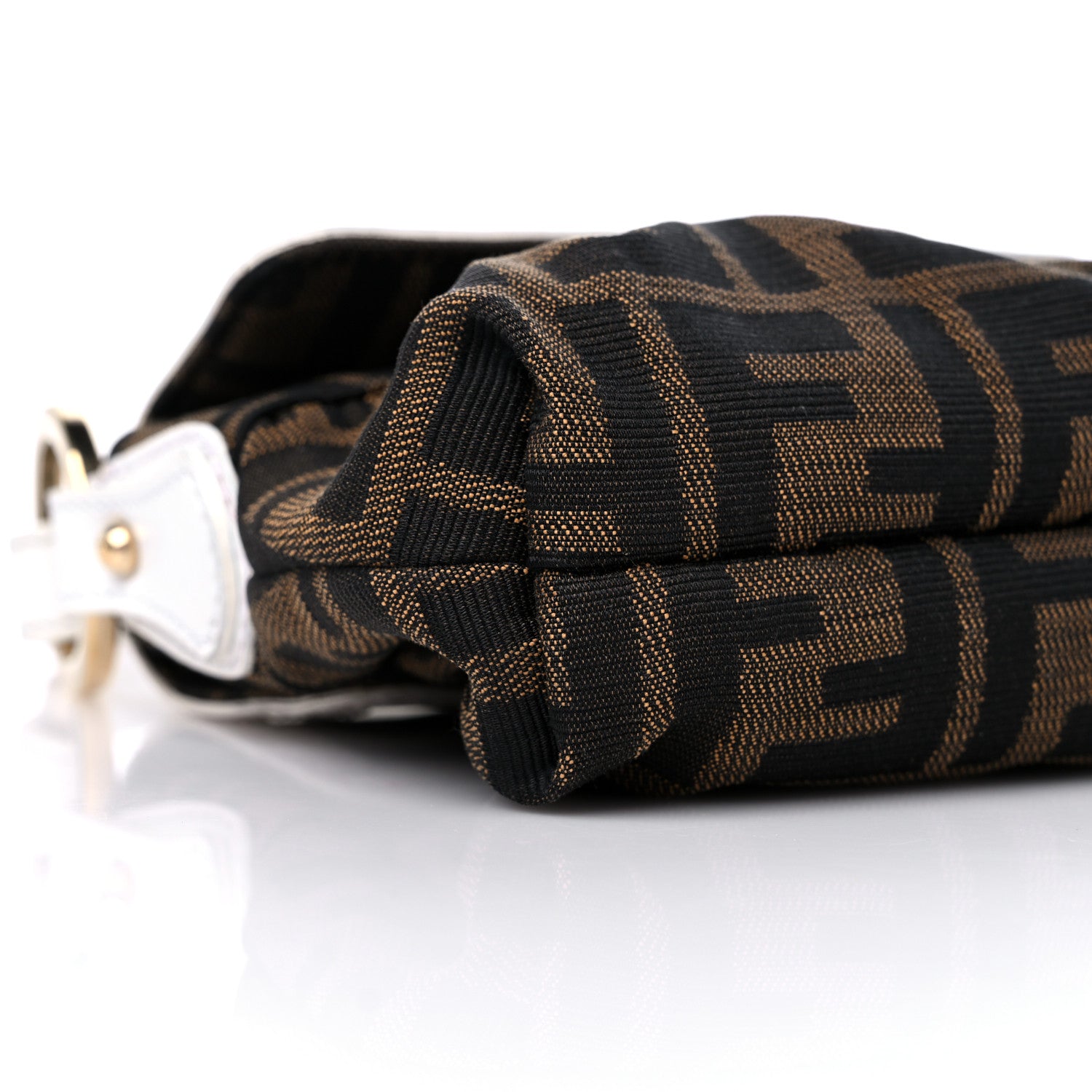 Fendi Zucca Cuoio Lucido Mini Chef Shoulder Bag Tobacco White 8 of 10