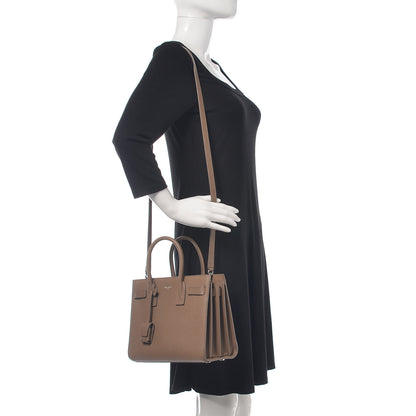 Saint Laurent Grained Calfskin Baby Sac De Jour Dark Beige 2 of 12