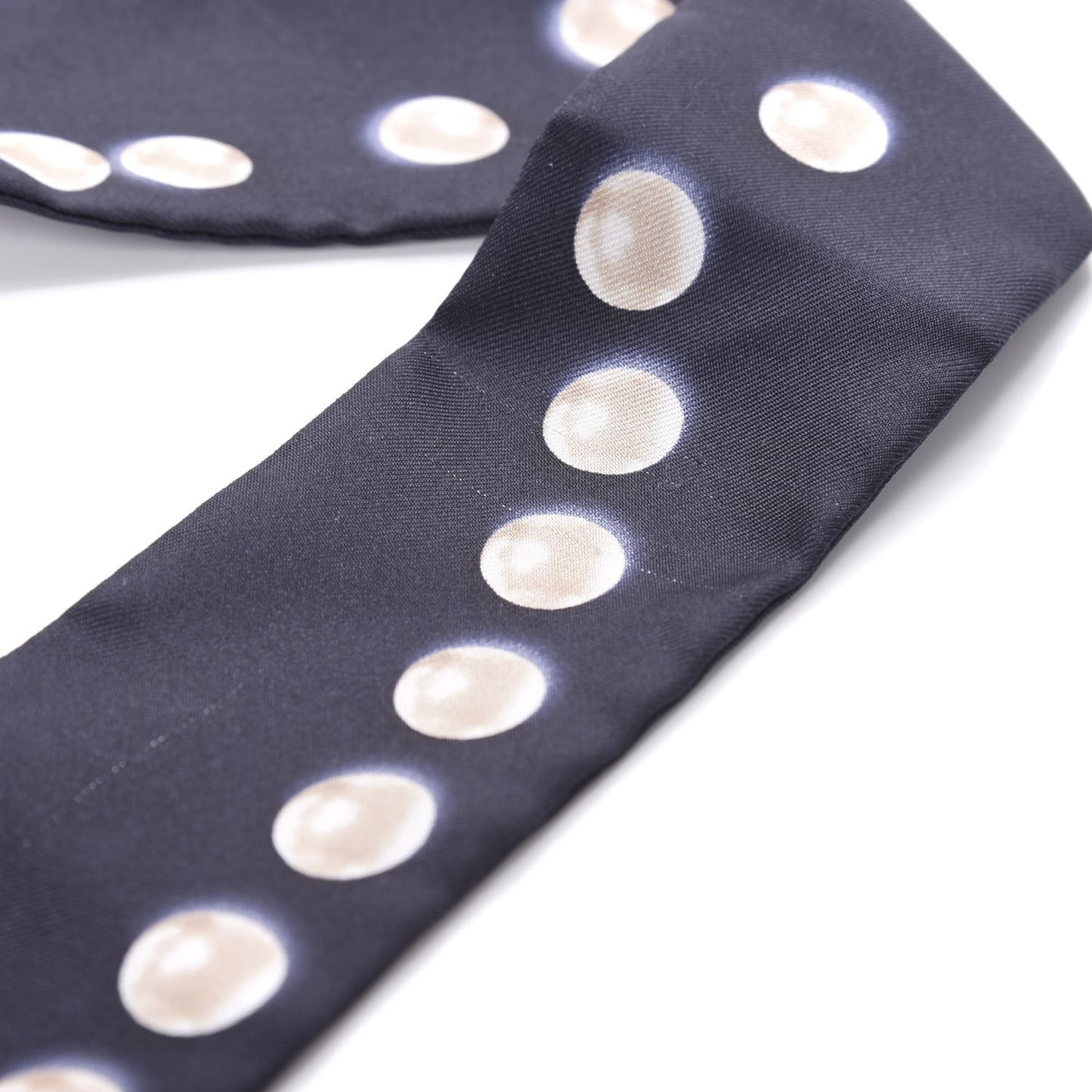 Silk Pearl CC Slim Bandeau Scarf Navy