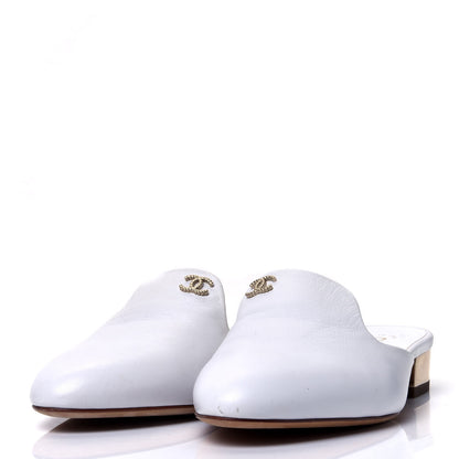 Chanel Sheepskin CC Mules 36 White 3 of 11