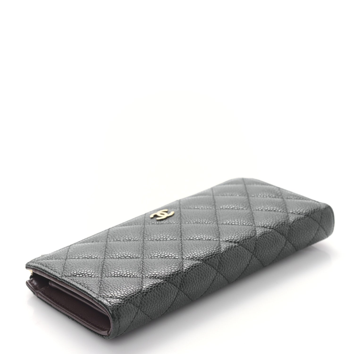 Chanel Caviar Quilted Zip Around Clutch Wallet Black 4 of 11