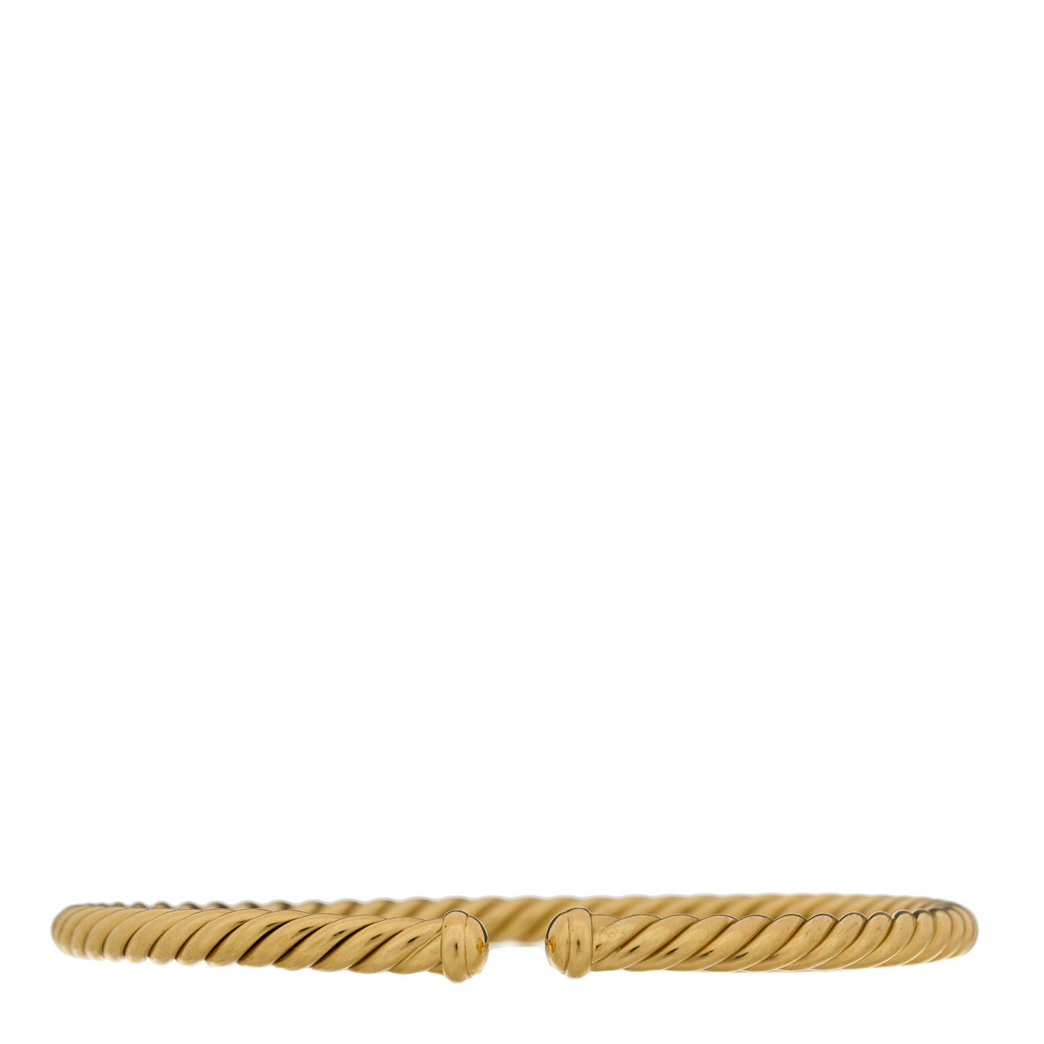 David Yurman 18K Yellow Gold 4mm Cablespira Bracelet 1 of 4