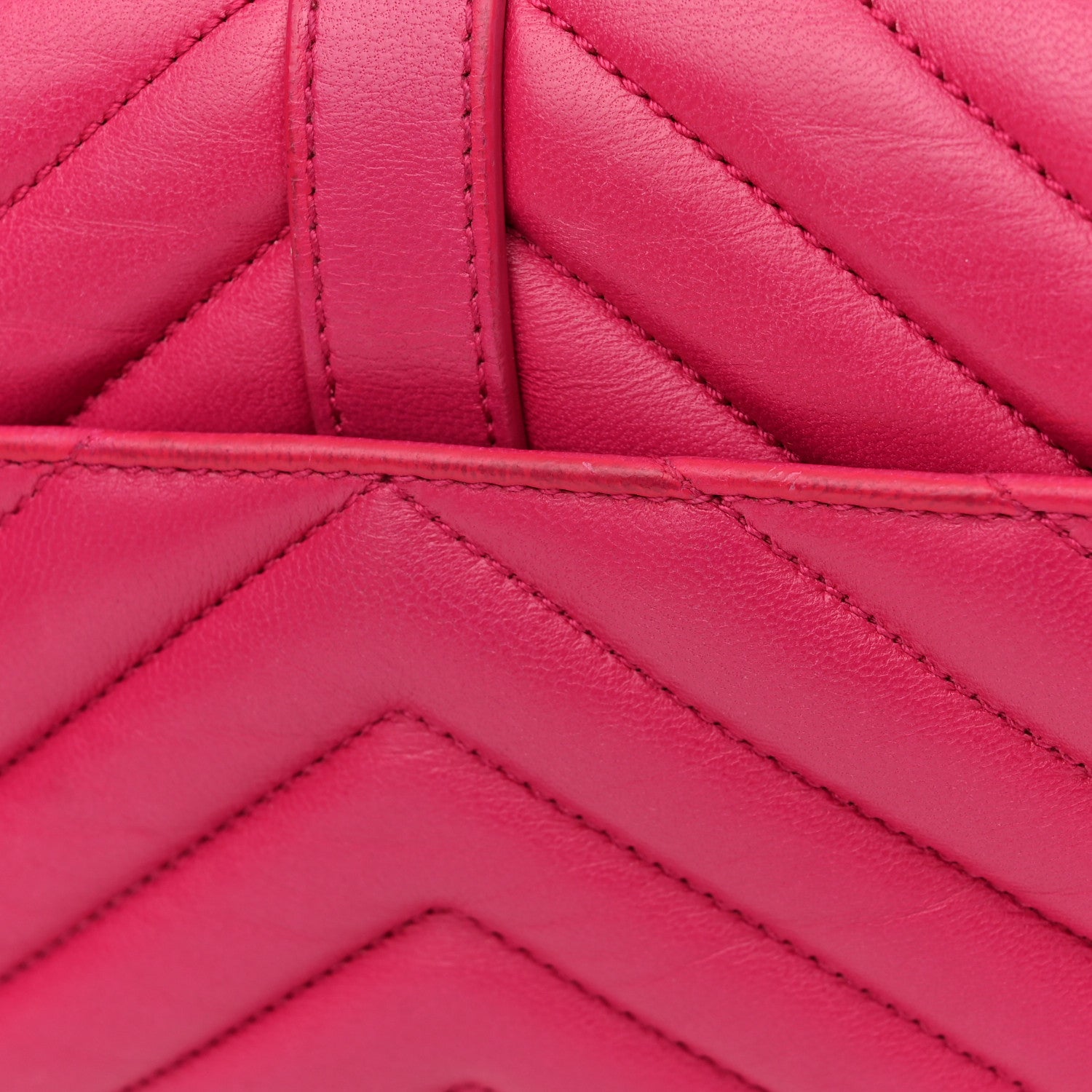 Saint Laurent Calfskin Matelasse Chevron Classic Monogram Baby Chain Bag Fuchsia 12 of 12