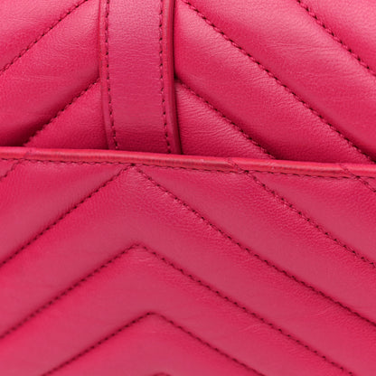 Saint Laurent Calfskin Matelasse Chevron Classic Monogram Baby Chain Bag Fuchsia 12 of 12