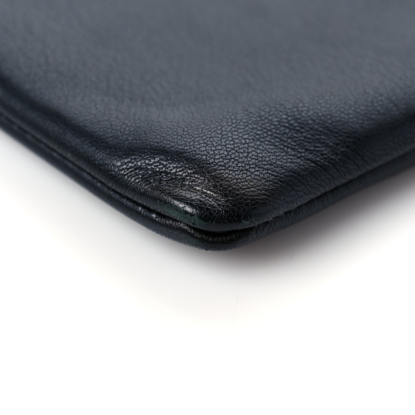 Smooth Lambskin Bi-Color Solo Clutch Pouch Blue Black