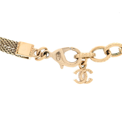Chanel Mesh Logo Choker Necklace Gold 4 of 5