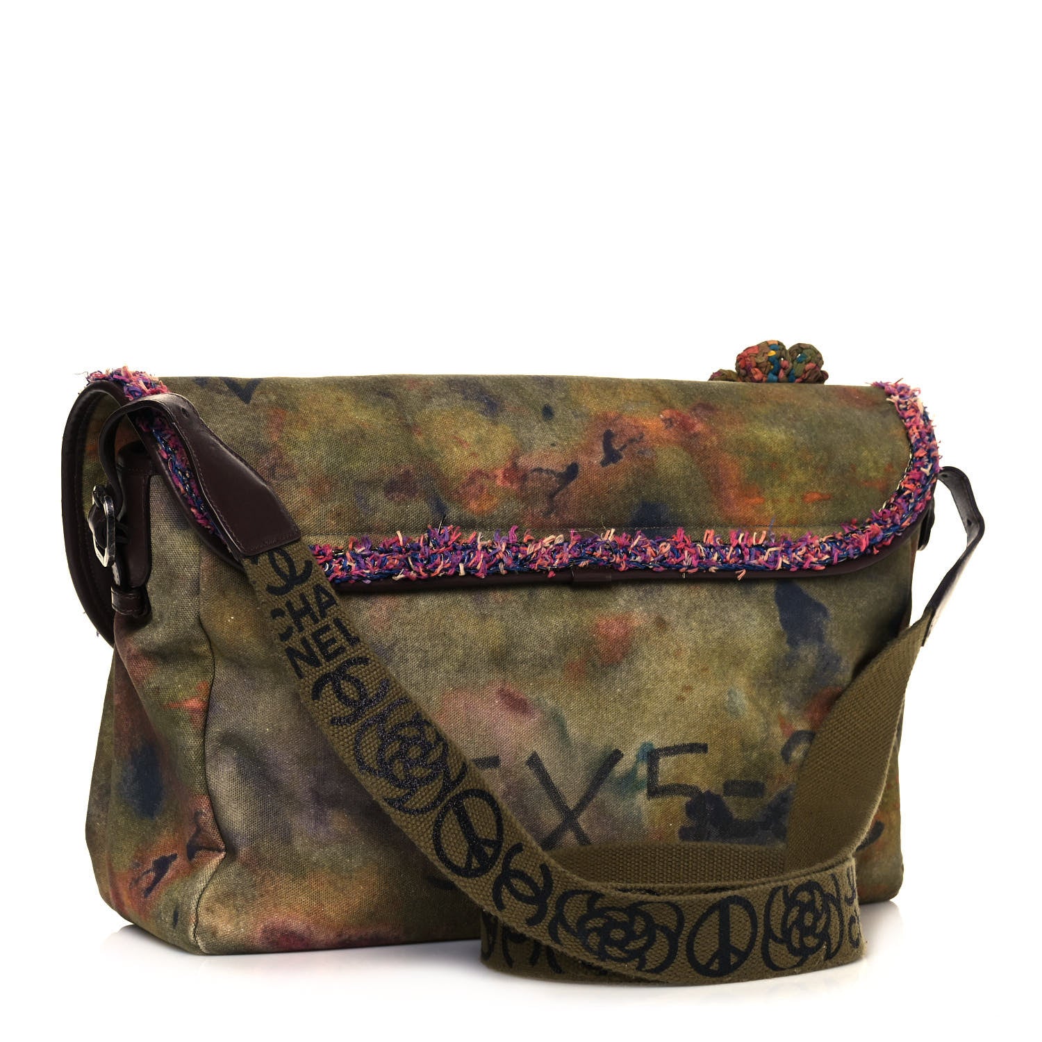 Chanel Washed Toile Large Graffiti On The Pavements Messenger Khaki Multicolor 3 of 19