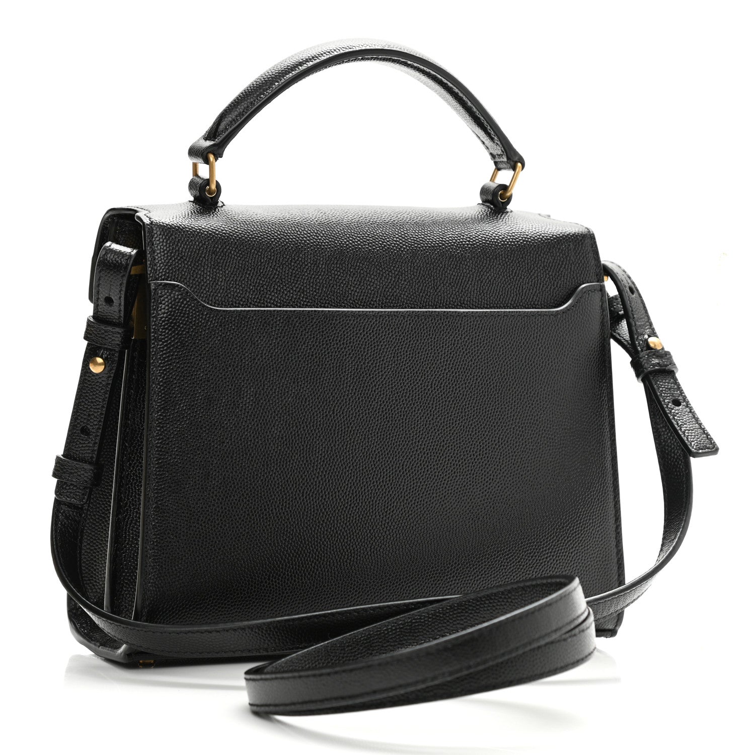 Saint Laurent Grain de Poudre Mini Classic Monogram Cassandra Top Handle Black 3 of 10