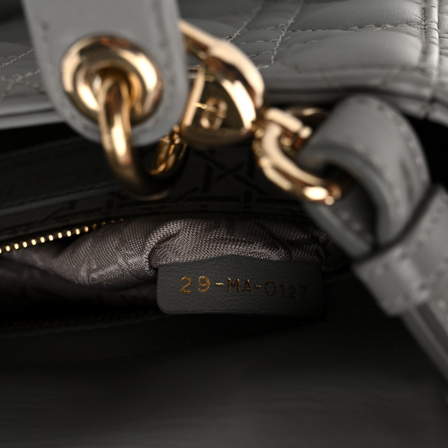 Lambskin Cannage Small My ABCDior Lady Dior Grey