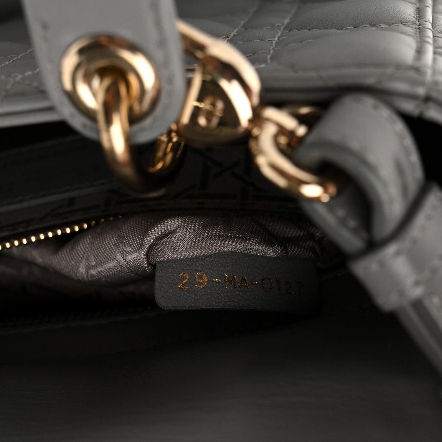 Christian Dior Lambskin Cannage Small My ABCDior Lady Dior Grey 7 of 11