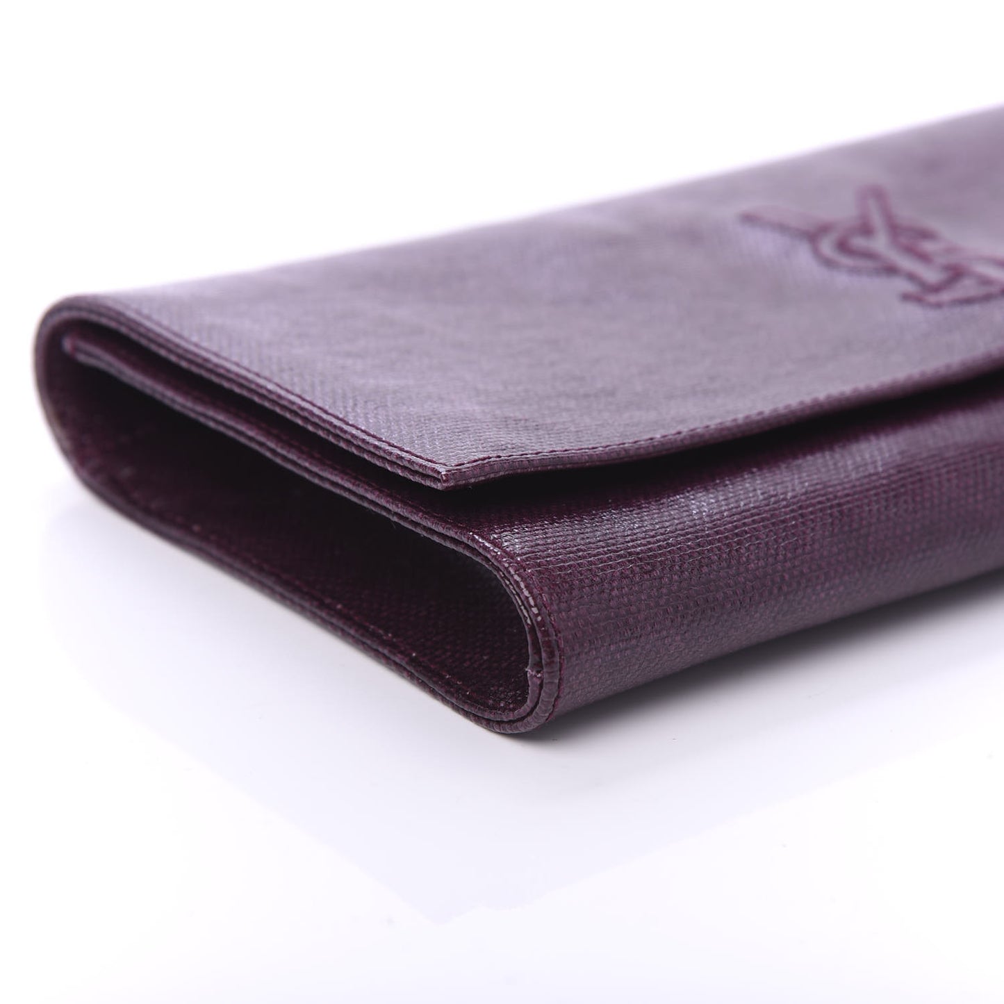 Coated Linen Monogram Small Belle de Jour Clutch Prune