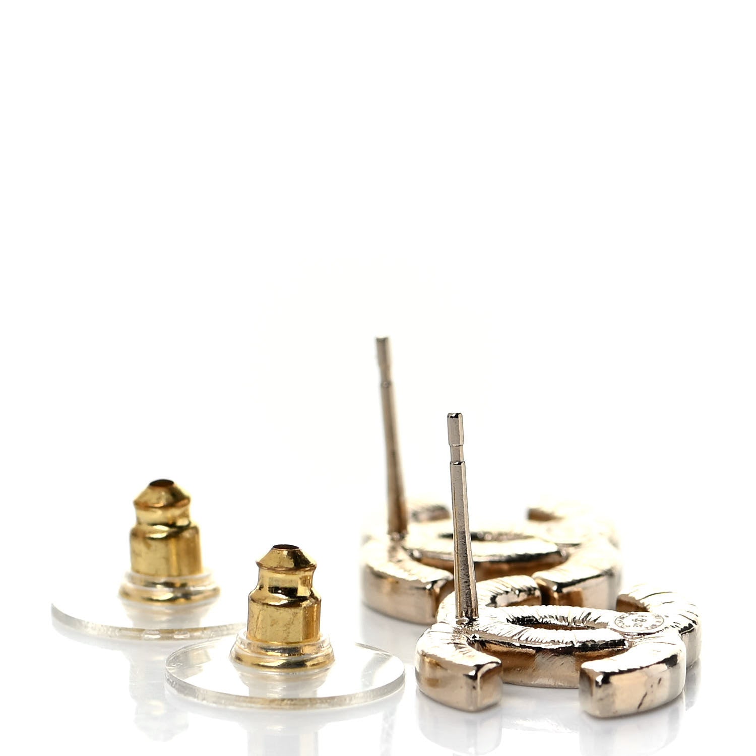 Chanel Crystal CC Earrings Gold 3 of 4