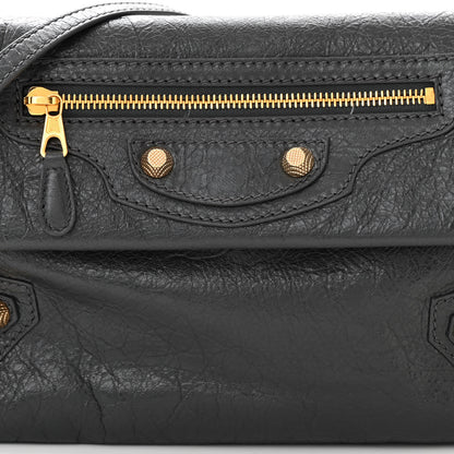 Balenciaga Agneau Giant 12 Gold Hardware Envelope Strap Clutch Gris Fossile 9 of 11